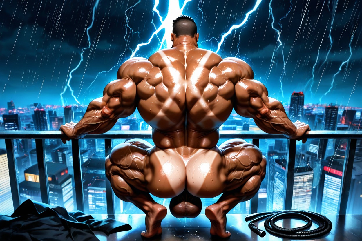 Massive Legs, No Hair On Legs, Dim Light AI Gay Porn