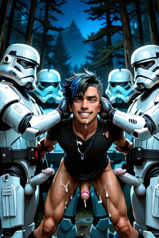 Naked, Wide Open Legs, Wide Opened Eyes AI Gay Porn
