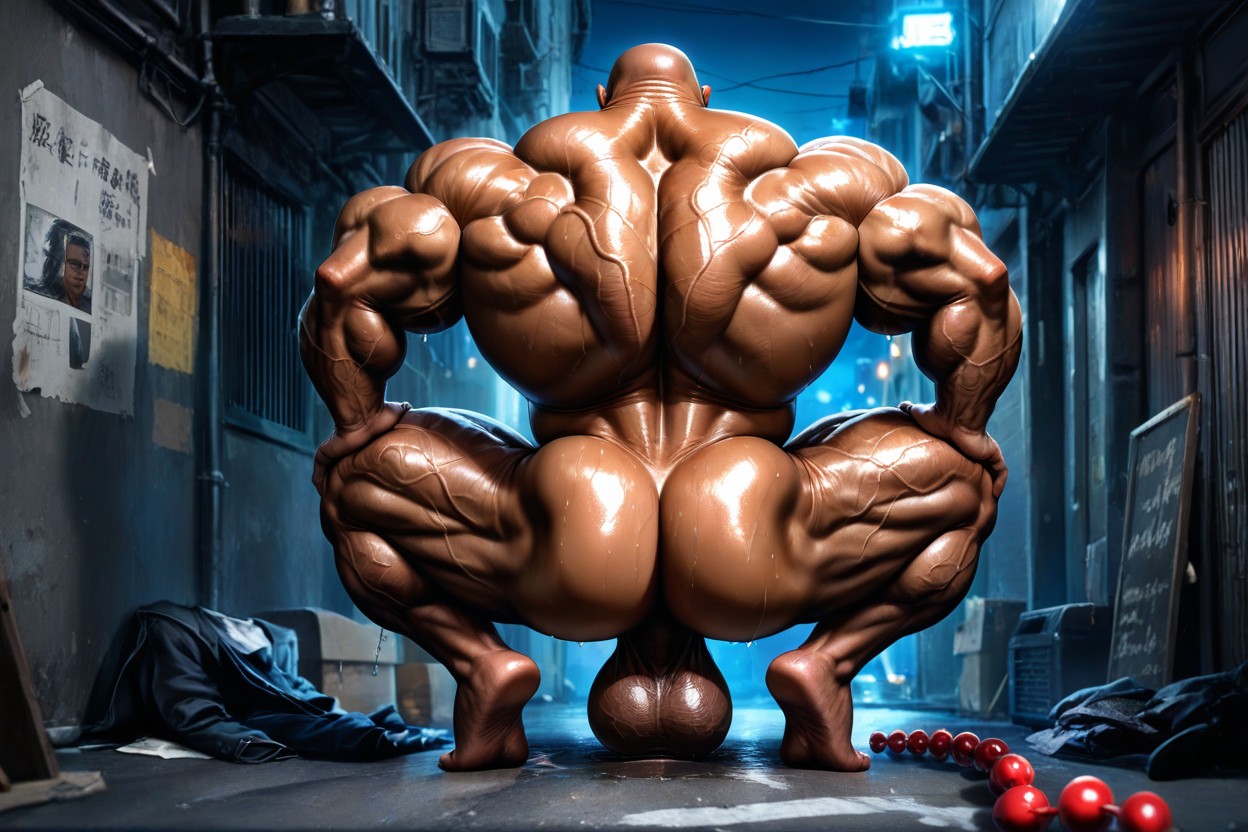 Huge Neck, Massive Meaty Body, Bodybuilder AI Gay Porn