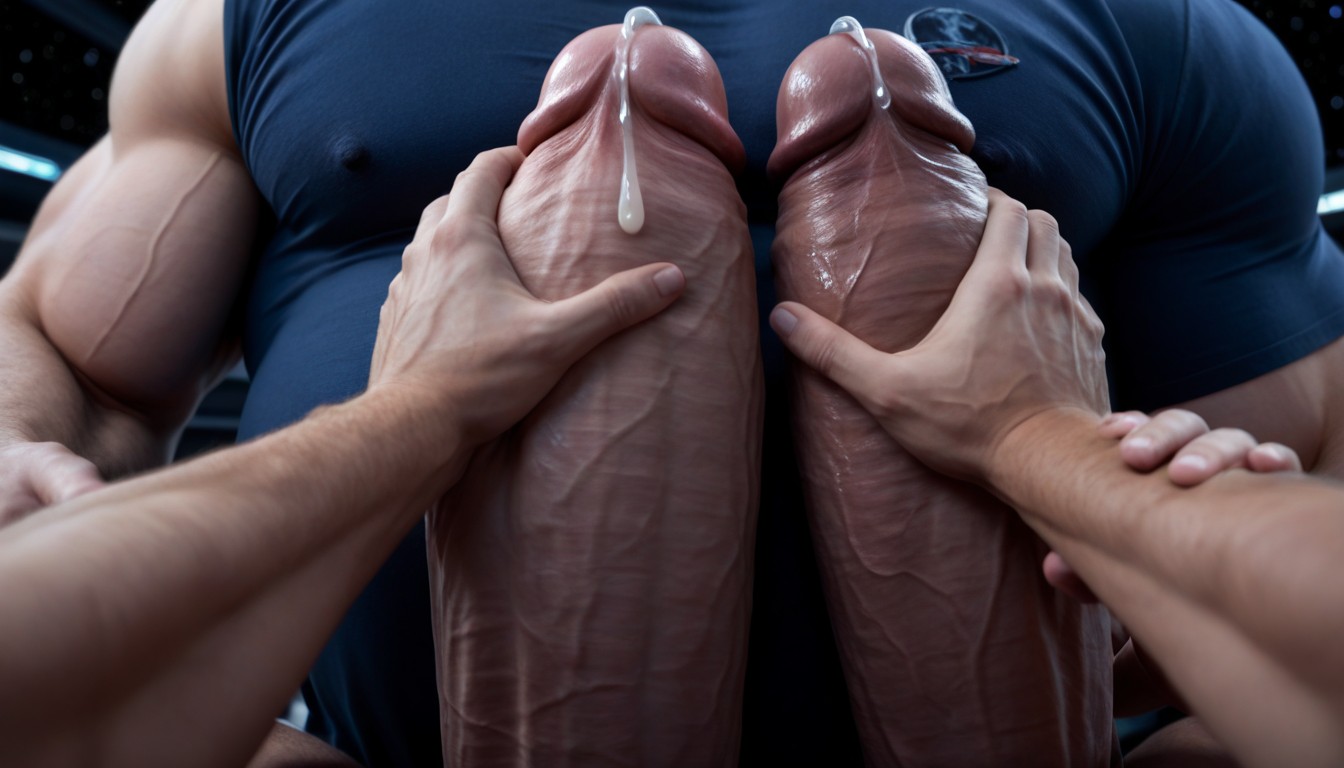 View From Above, Blushing, Gigantic Uncut Hyper Penis AI Gay Porn