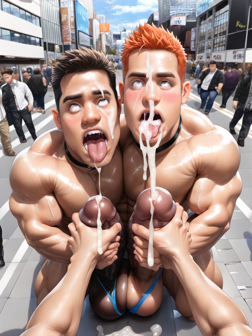 Bara, Cock Focus, Cum Facial AI Gay Porn