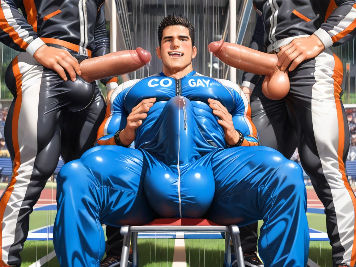 Upwards Bulge Reaches Up To His Chin, K, Black Hair ゲイAIポルノ