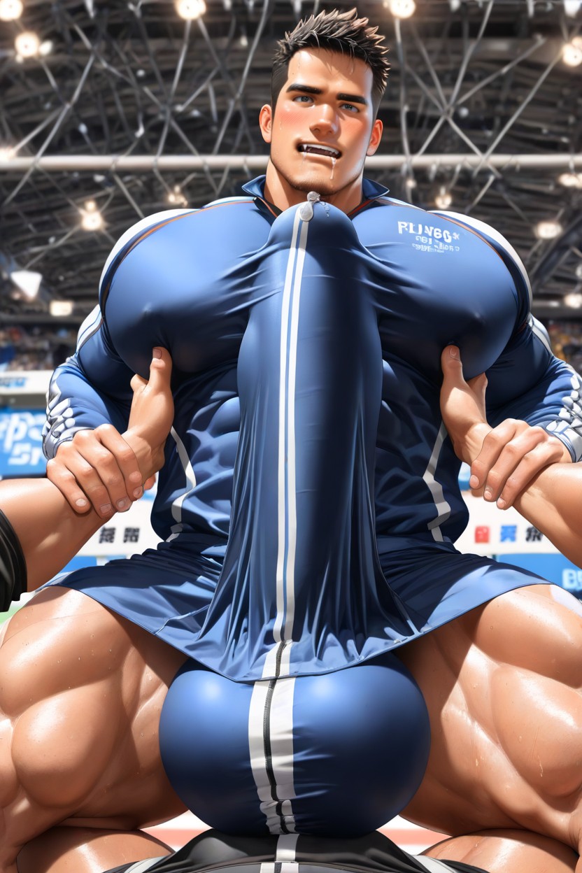 特大の筋肉, Extremely Erect Hyper Cock, Upward Curved Cock ゲイAIポルノ