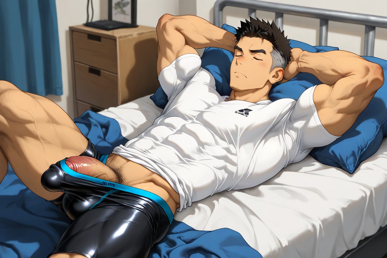 Messy Hair, Lying Down, Male Only AI Gay Porn