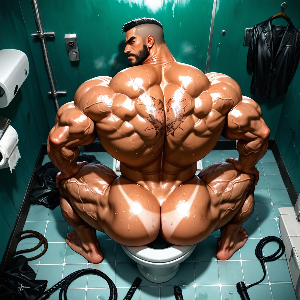Muscular Ass, Low Hanging Balls, Huge Neck AI Gay Porn