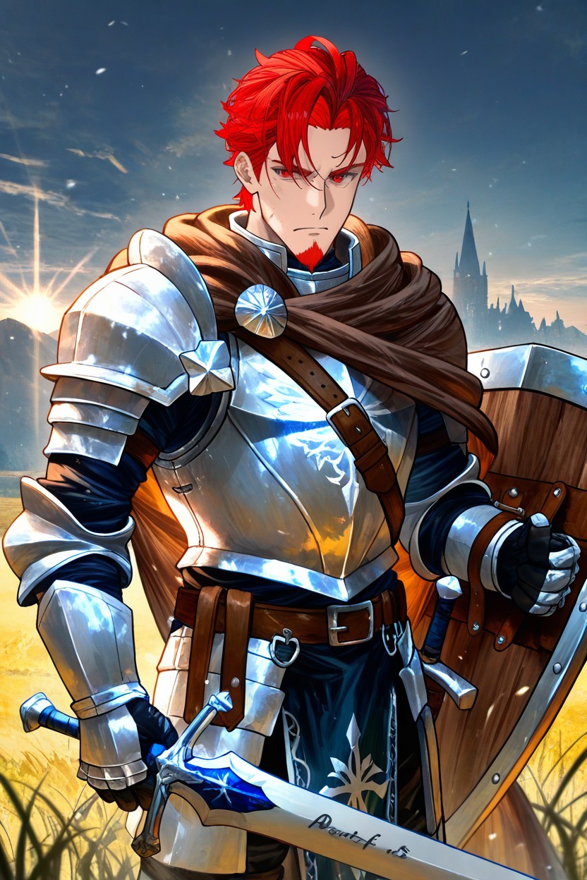 He Has His Shield On His Back, Has A Goatee, The Sword Is Kept In A Sheath ゲイAIポルノ