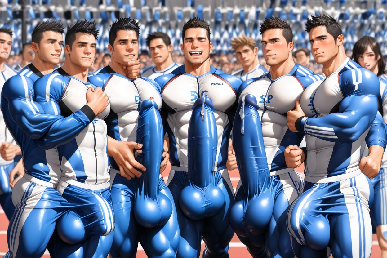 Extremely Erect Hyper Cock, Blushing, Drooling Pornografia gay com IA
