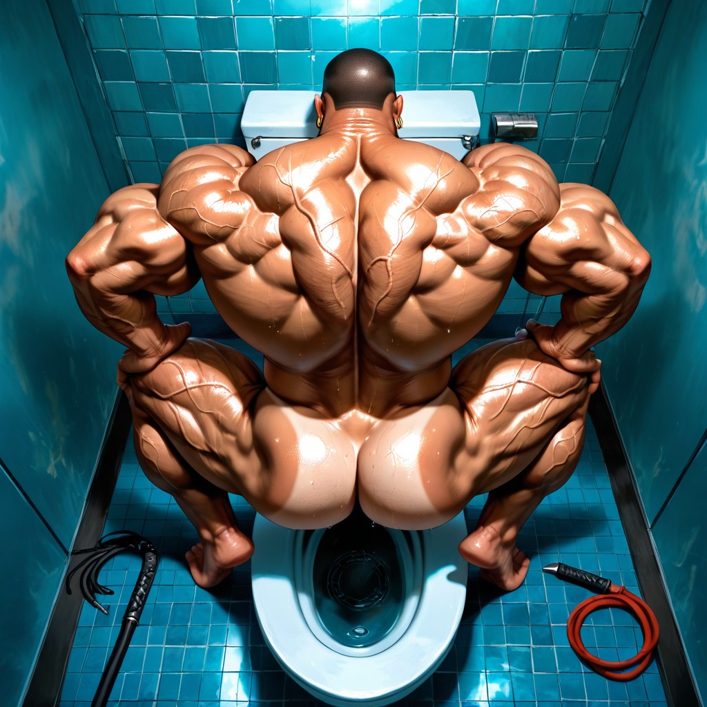 Huge Neck, Looking Up, Vascular Muscles AI Gay Porn