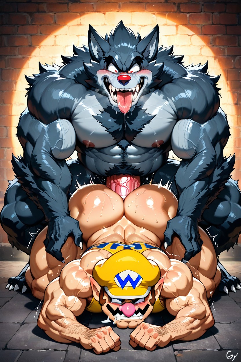 2 Personas, Large Thick Muscular Legs, Pecs Porno gay IA