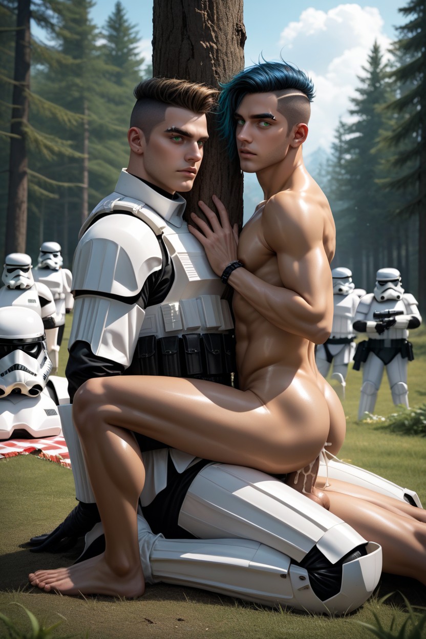 Outside, Skinny, Bare Feet AI Gay Porn