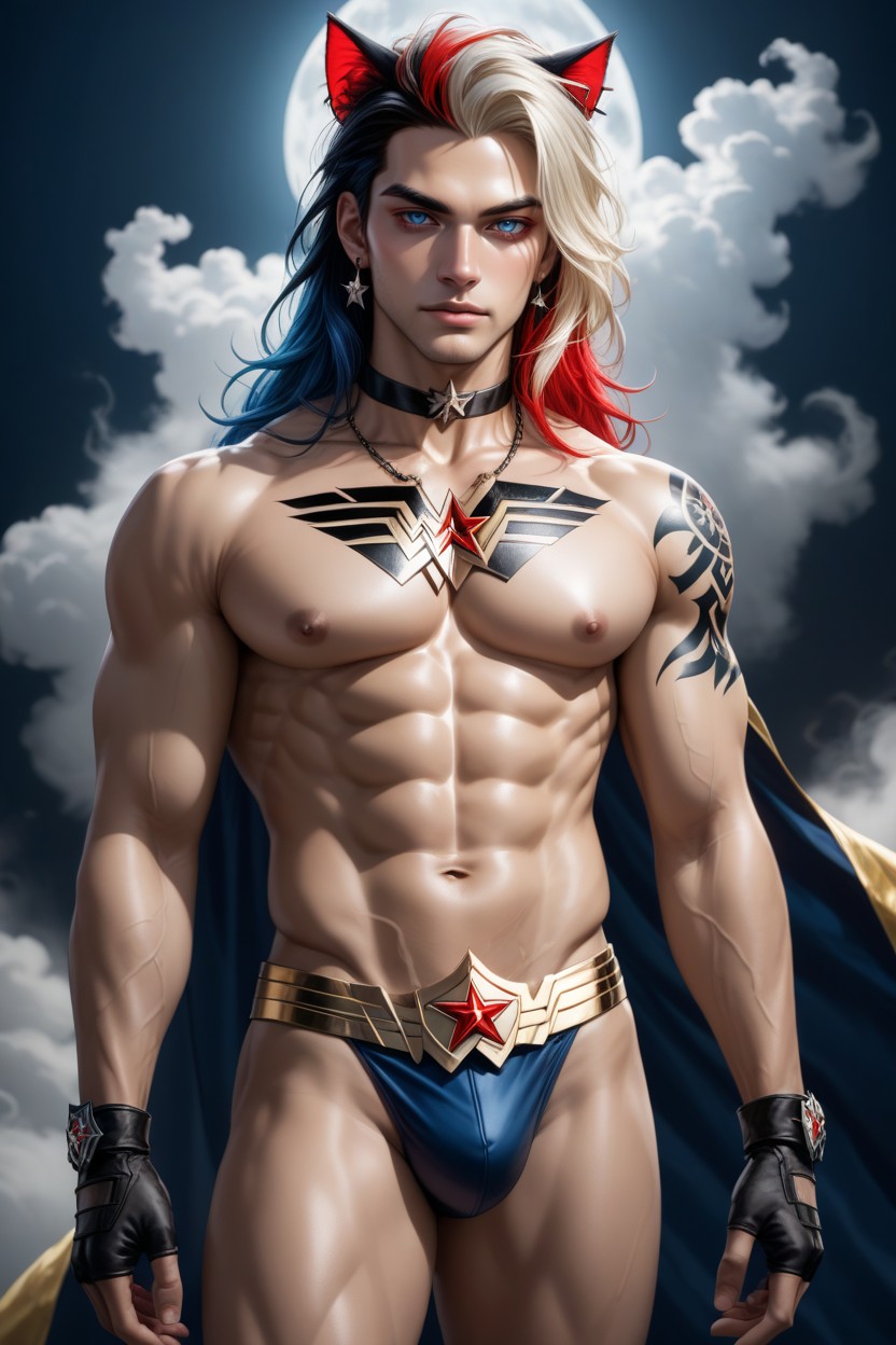 Chocker, Muscular, Chest Tattoo AI Gay Porn