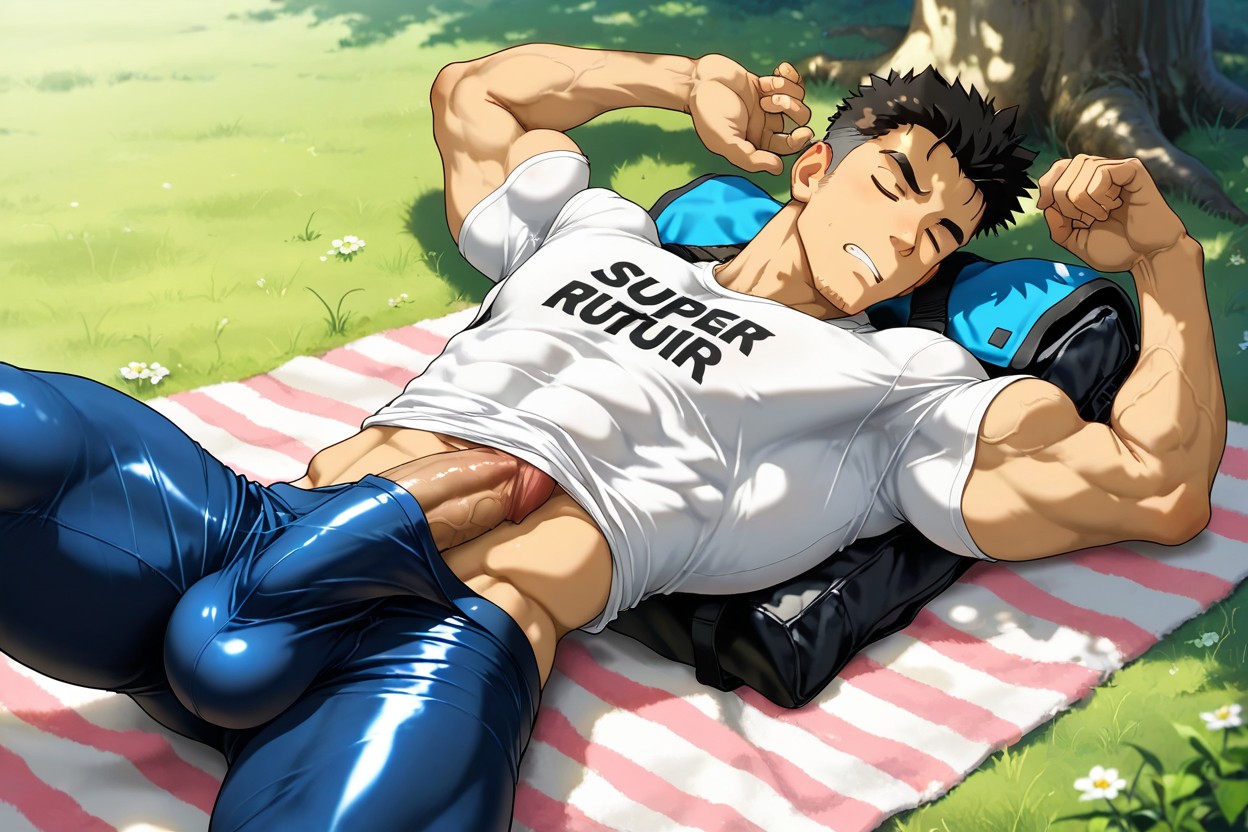 Really Tight Clothes, Muscle Sculpted In Clothes, Messy Hair AI Gay Porn
