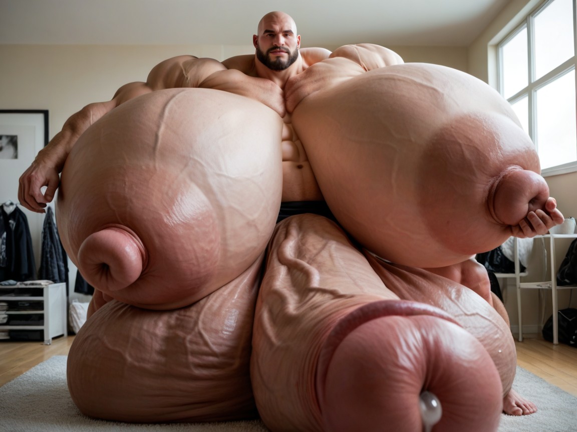 Oversized Hyper Gigantic Balls, Punto De Vista, Massive Muscles Porno gay IA