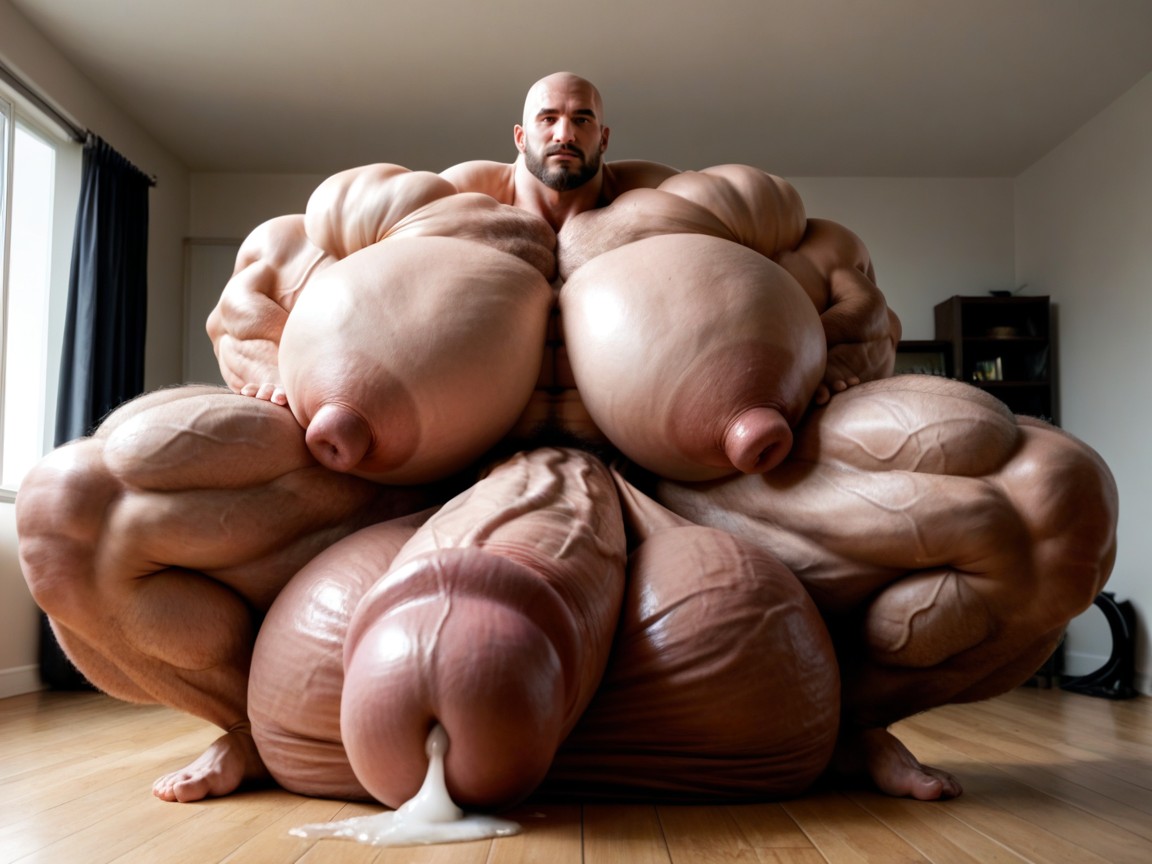 Hyper Puffy Cock, Massive Oversized Hyper Testicles, Massive Oversized Hyper Balls AI Gay Porn