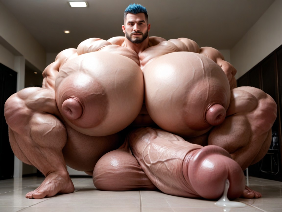 Oversized Hyper Gigantic Penis, Hyper Veiny Pumped Muscles, Massive Oversized Hyper Muscle AI Gay Porn
