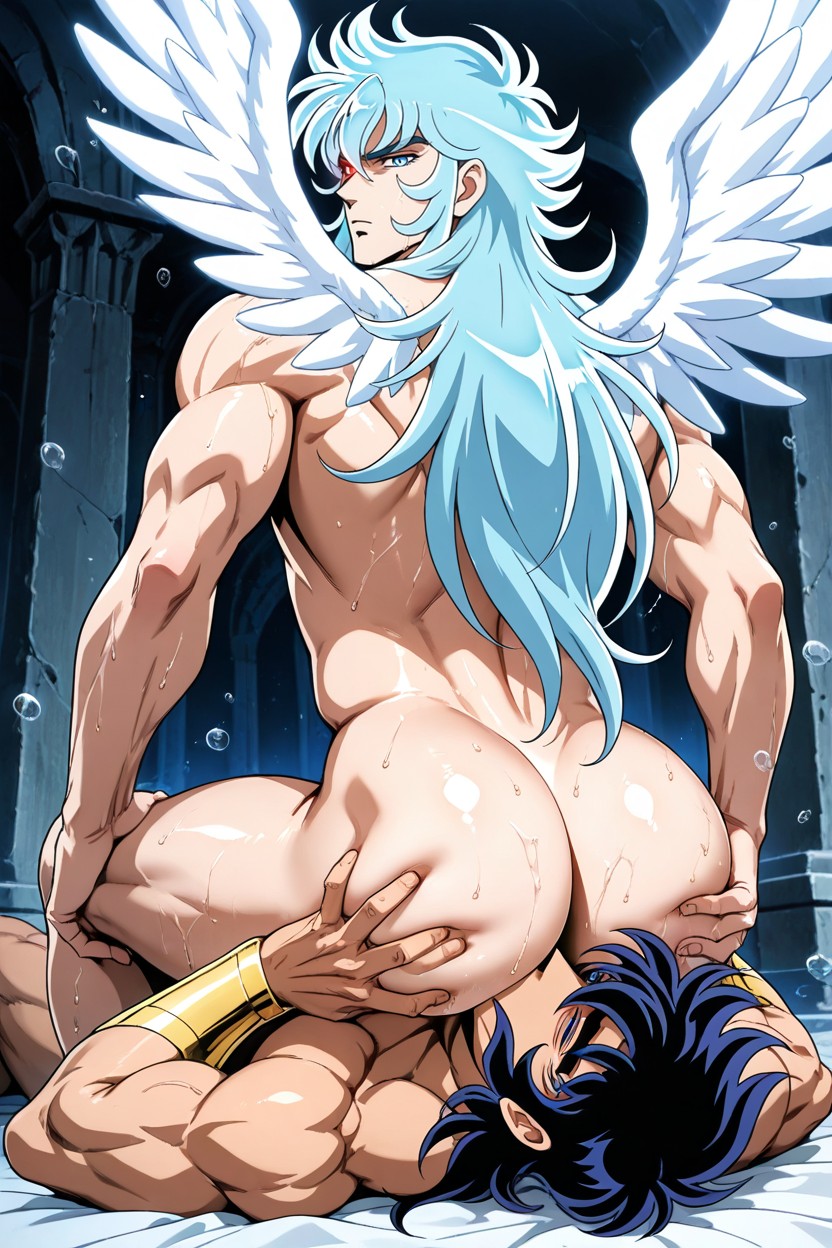 Naked, Anime Style, Expressionless AI Gay Porn