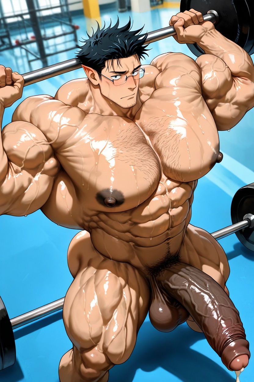 Muscular, Enormous Bulging Chest And Arms, Foreskin AI Gay Porn