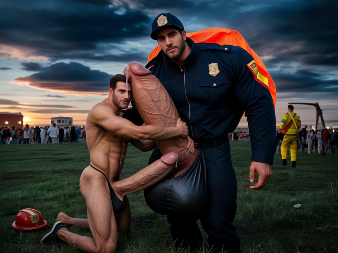 Absurdly Surreal Oversized Hyper Cock, Hugging Cock, Exhibitionism AI Gay Porn