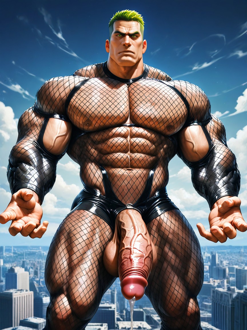 Hyper Precum, Professional Colossal Male Bodybuilder, Heavy Round Growing Balls AI Gay Porn