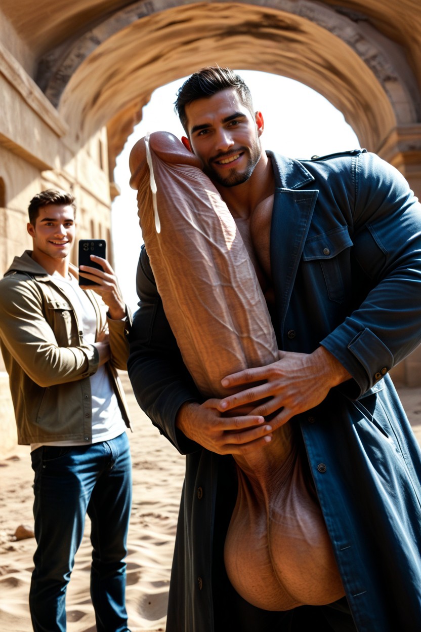 Cock Focus, Vibrant, Two-handed Handjob AI Gay Porn