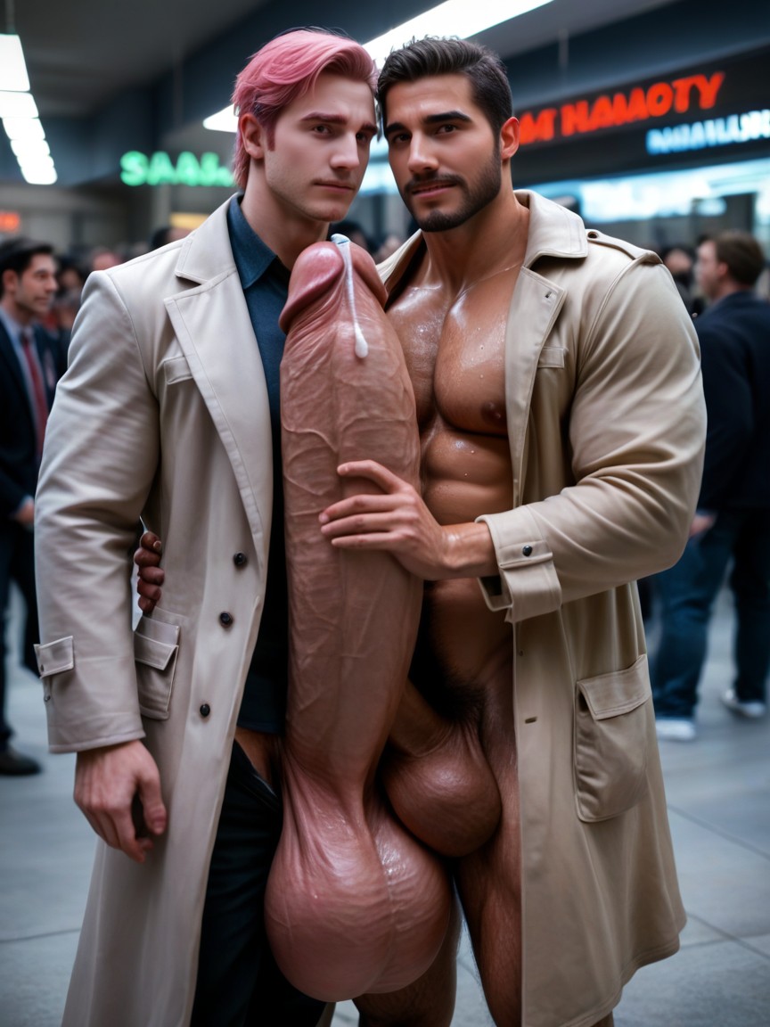 Cock Focus, Precum Stains All Over, Detailed AI Gay Porn