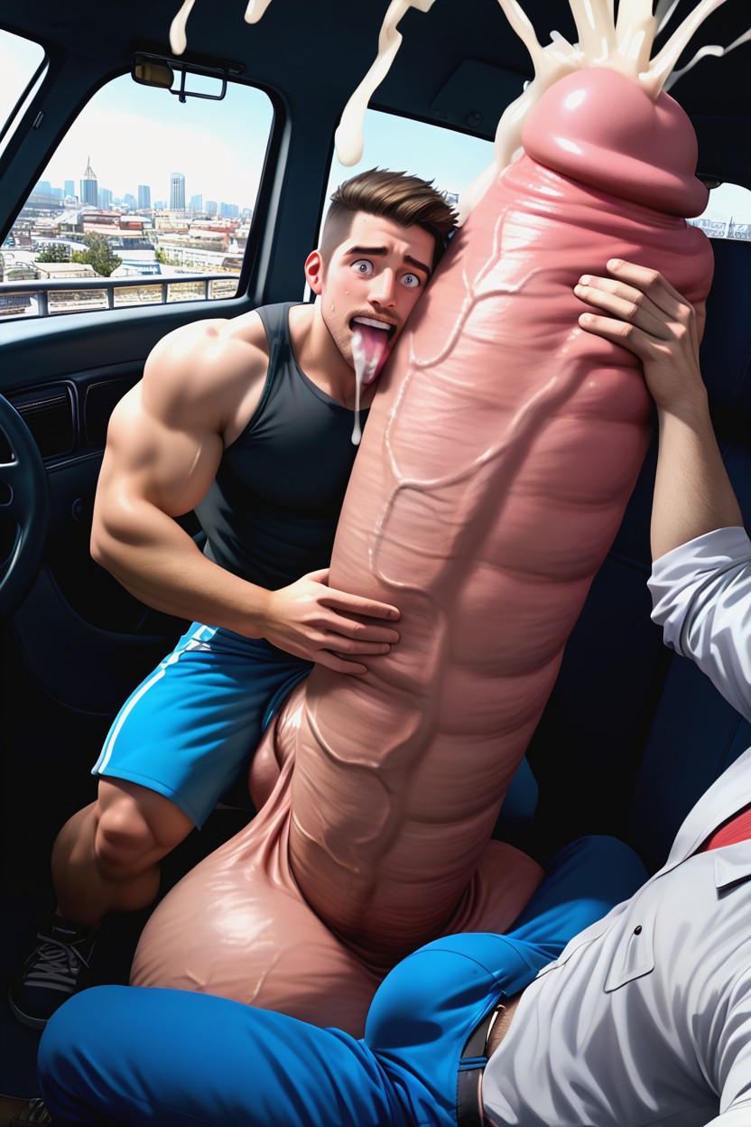 Hyper Bulge, Bus, Helping Hand AI Gay Porn