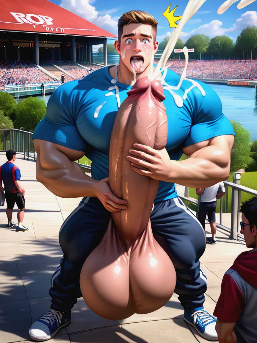 Nervous, K, Surreal Absurd Impossible Gigantic Cock Size AI Gay Porn
