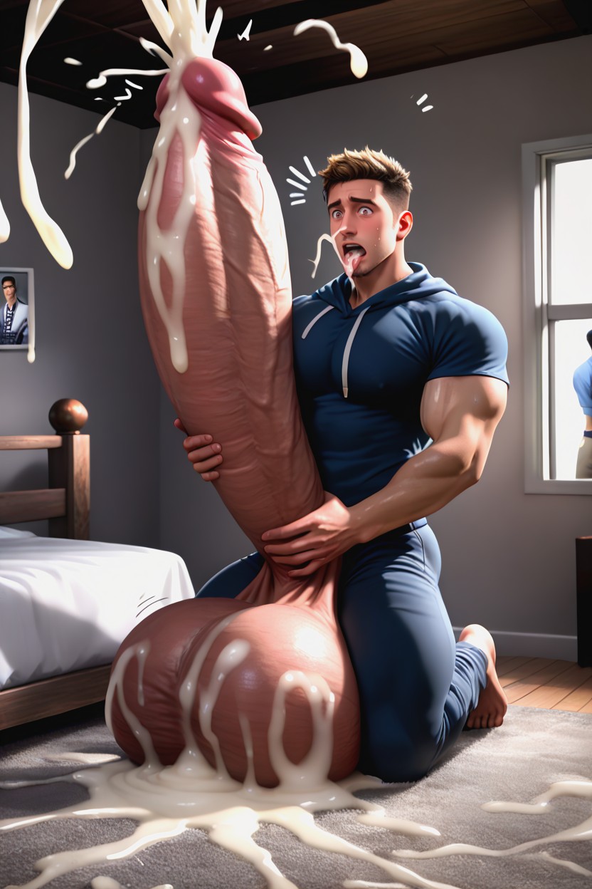 Absurdly Surreal Oversized Hyper Cock, Penis Realistically Attached To Crotch, Male Only Porno gay IA
