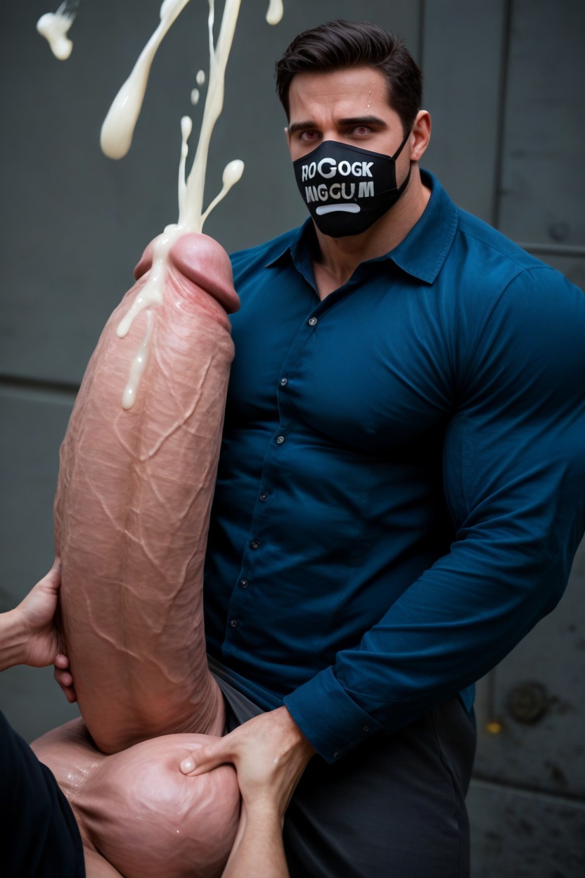 Sweaty, Caught, Giant Hyper Bulge AI Gay Porn