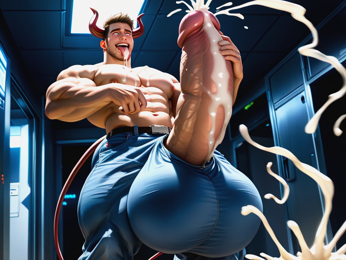 Bottom Up, Absurdly Surreal Oversized Hyper Cock, Gay AI Gay Porn