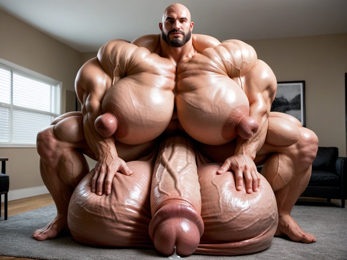 Small Ass, Oversized Hyper Muscles, Oversized Heavy Hyper Muscles AI Gay Porn