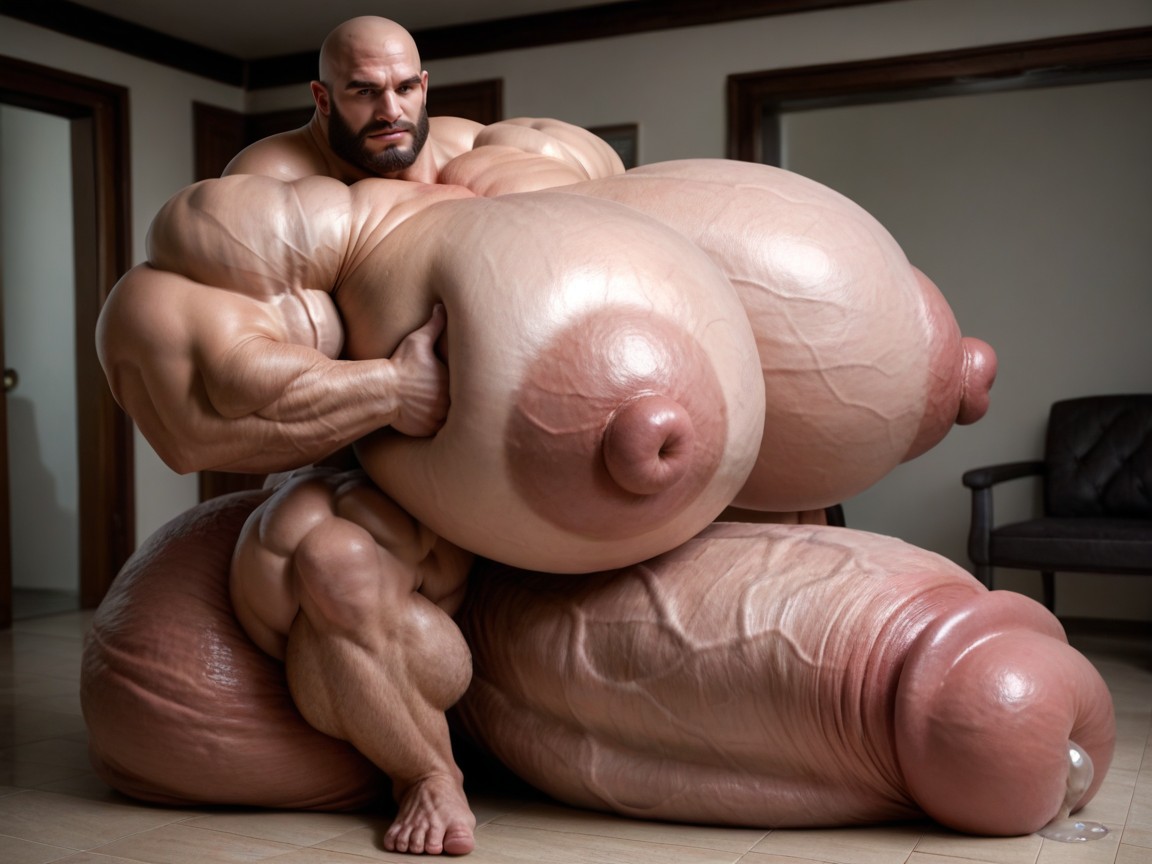 Hyper Veiny Pumped Muscles, On Steroids, Obese Porno gay IA