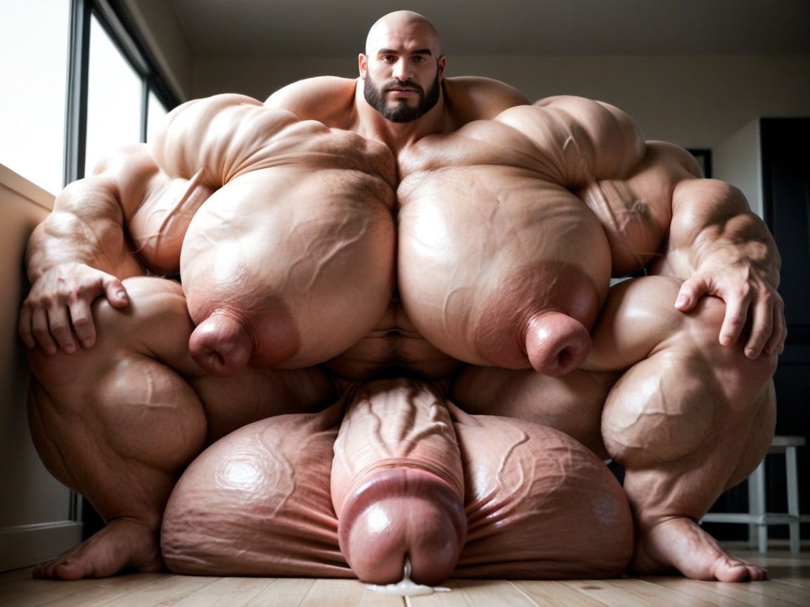 Oversized Hyper Gigantic Balls, Hyper Muscle, Massive Muscles AI Gay Porn