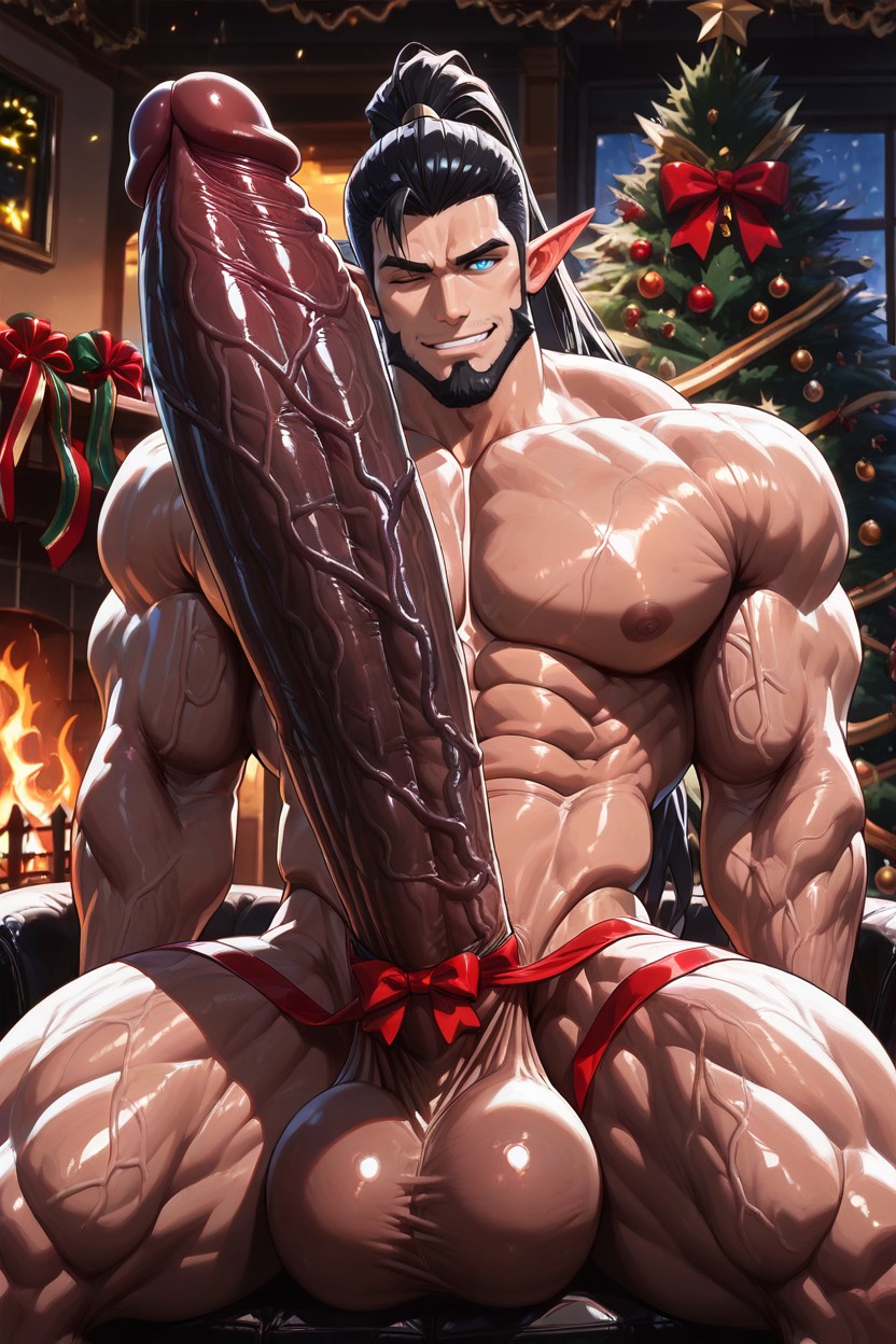 Gigantic Veiny Penis, Tan Complexion Long Elf Ears, Super Thick Cock Porno gay IA
