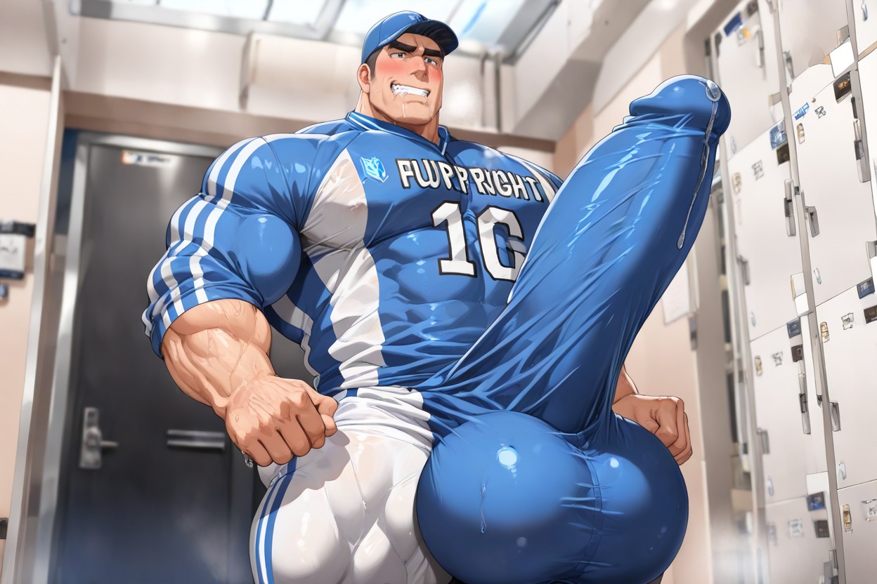 Fully Upright Upward Boner, Gay, Upward Curved Cock AI Gay Porn