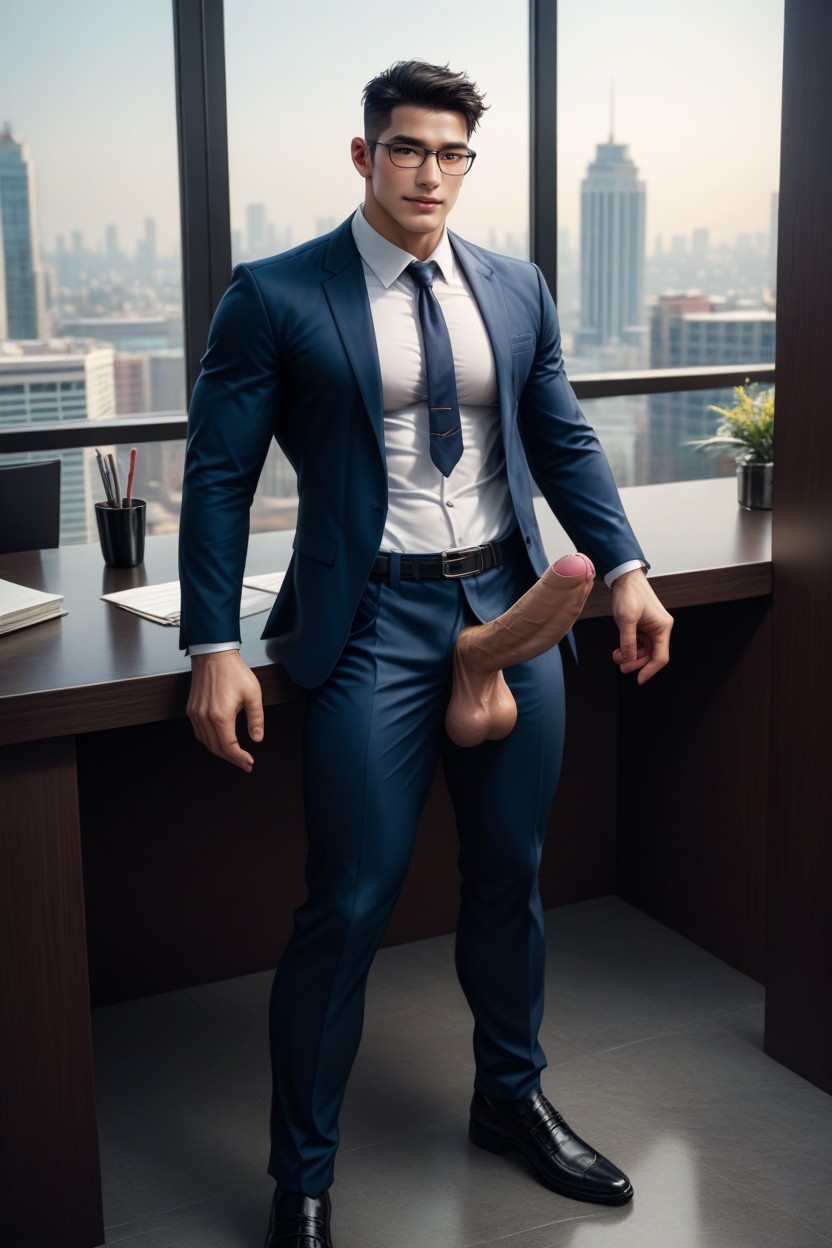 Photorealistic, Thick Penis, Happy AI Gay Porn