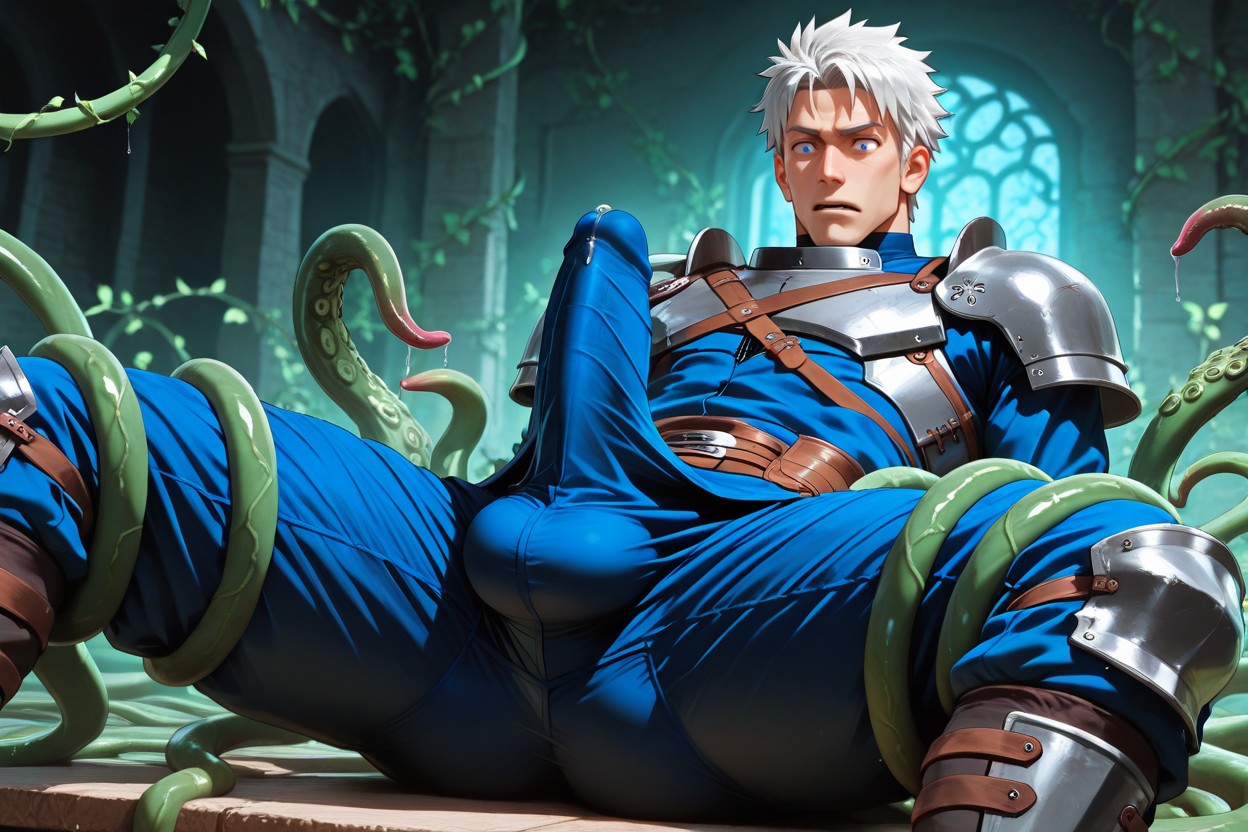 Tentacles Coiling Around Penis, Detailed Cock Bulge, Hard Cock In Underwear AI Gay Porn