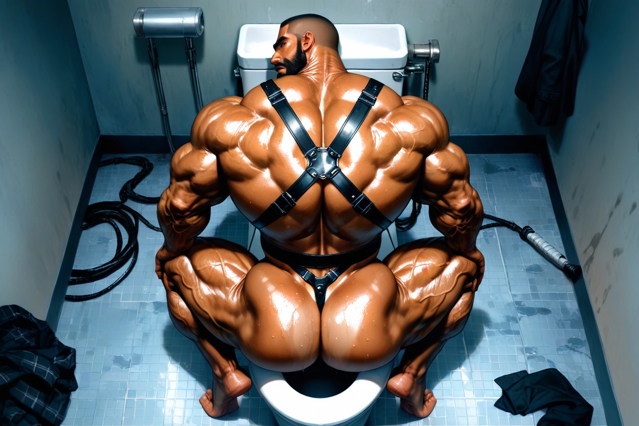 Square Jaw, Huge Muscles, Muscular Legs Porno gay IA