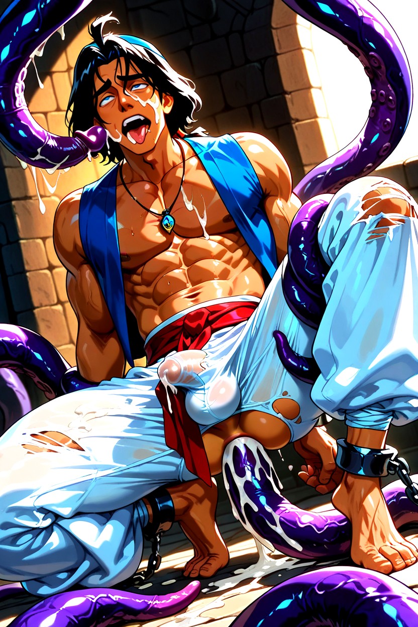 Penis Bulge, Ahegao, Fucked By Tentacles AI Gay Porn