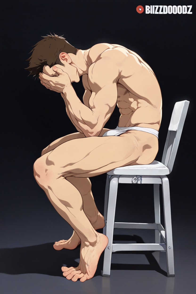 Huge Soles, Bottom Left Frame Should The Ungodly Size Of His Feet, Male Body AI Gay Porn