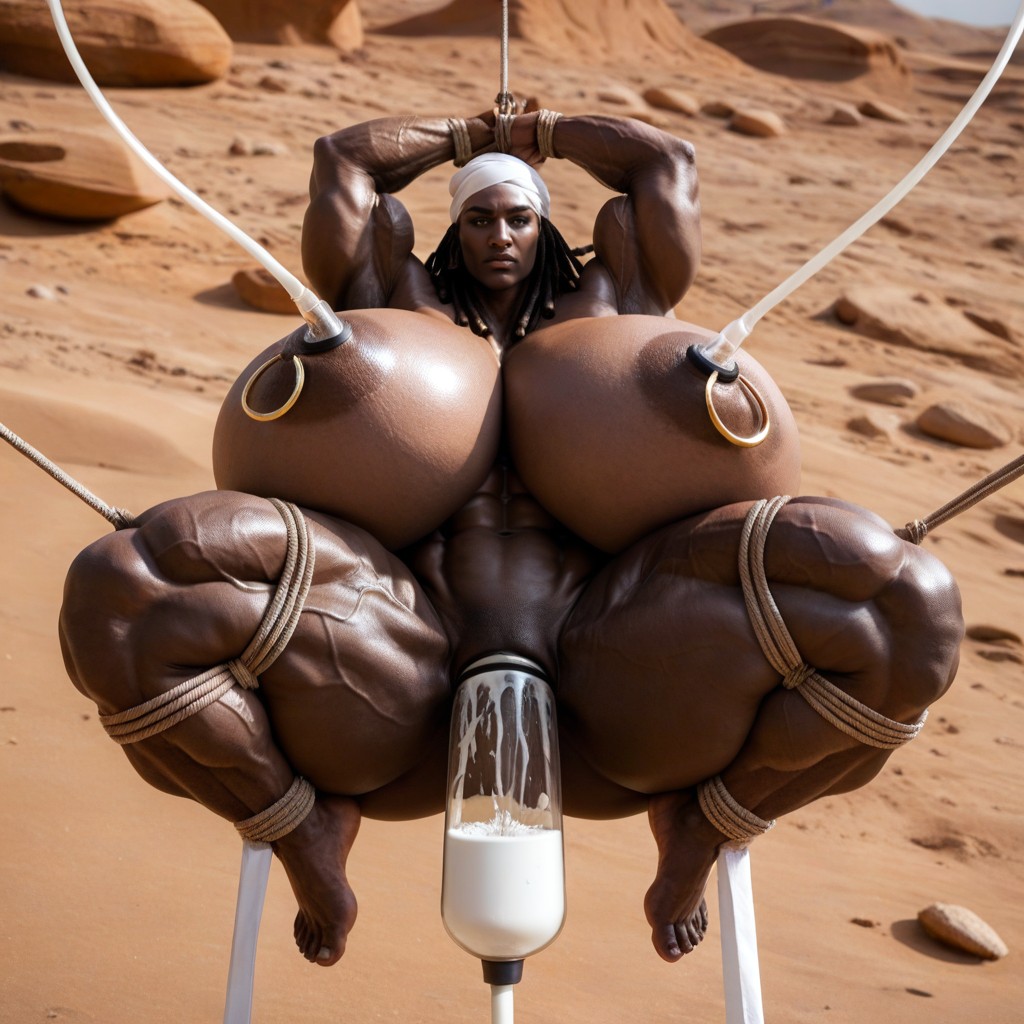 Full Body, Wide Angle, Extremely Large Ass AI Gay Porn