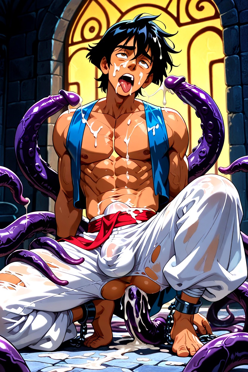 Yellow Patch On Pants, Shackles, Disney's Aladdin AI Gay Porn