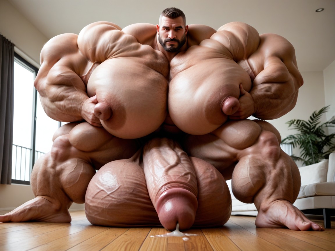 Hyper Cock, Puffy, Massive Oversized Cock Growth AI Gay Porn