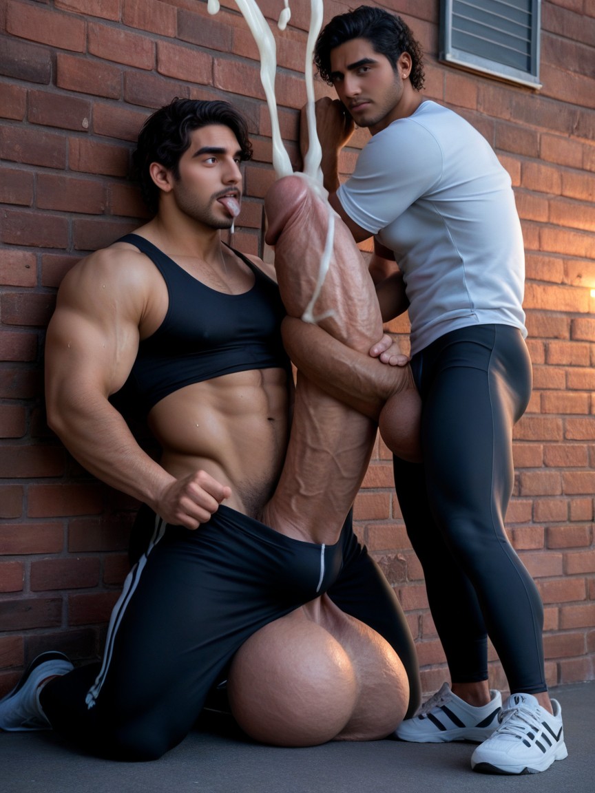 Gym Coach, Gigantic Hyper Bulge, Facial Porno gay IA