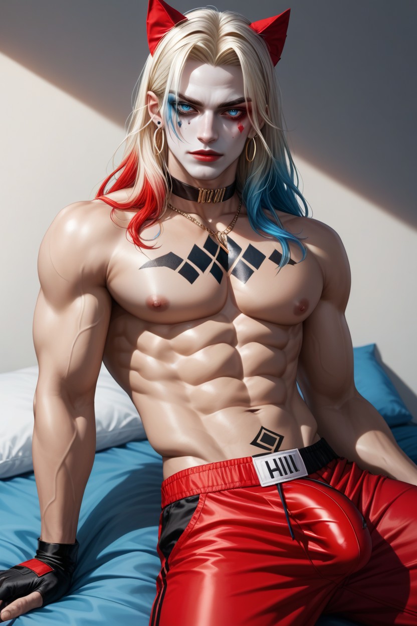 Long Hair, Blue Eyes, Seductive Look AI Gay Porn
