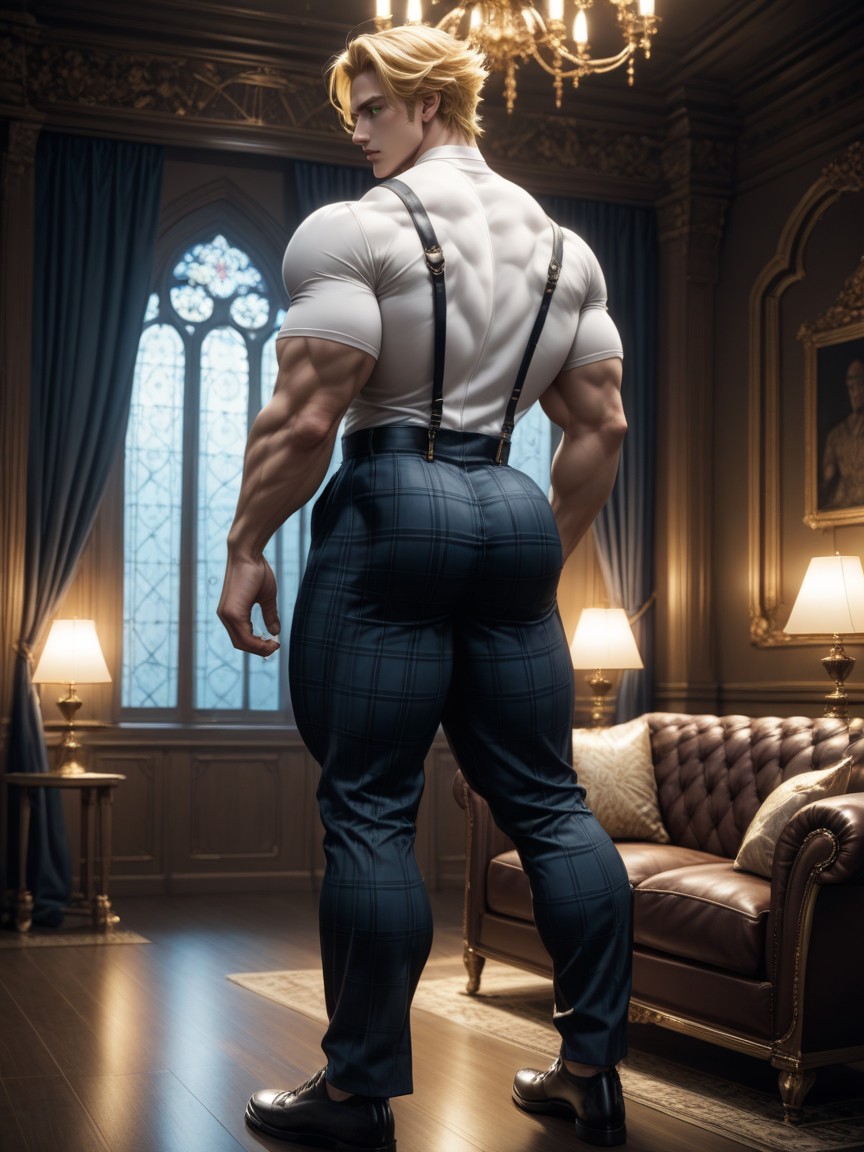 Large Ass, Huge Round Ass, Standing AI Gay Porn