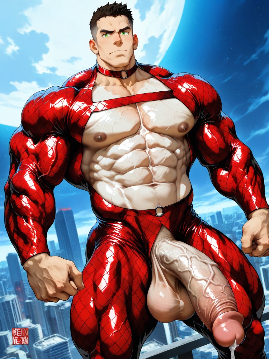 18+, 綠色眼睛, Immensely Massive Hyper Defined Veiny Pulpy Body And Massive Overdeveloped Heavy Round Pecs Exposed AI同性戀黃片