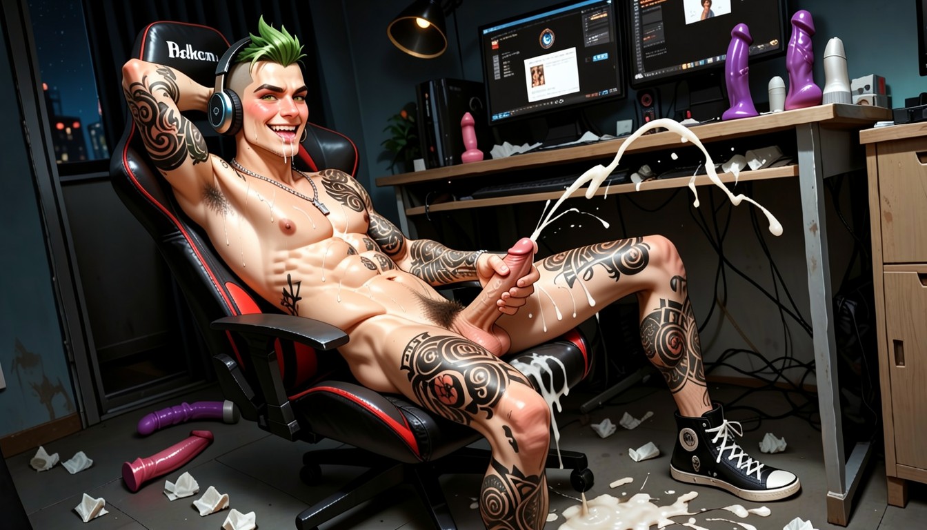 Excessive Cum, Small Ass, Male AI Gay Porn