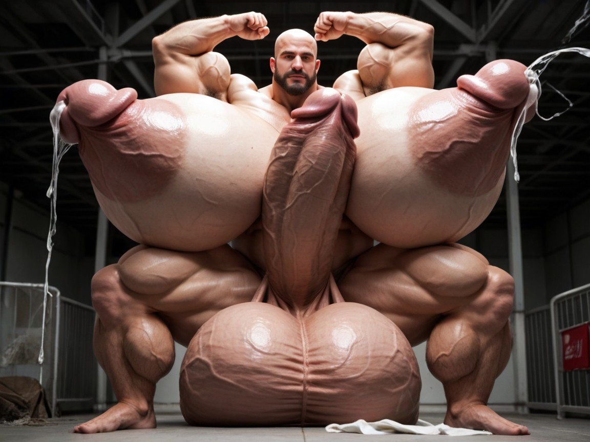 Muscle Growth, Massive Oversized Cock Growth, Cock Nipples AI同性戀黃片