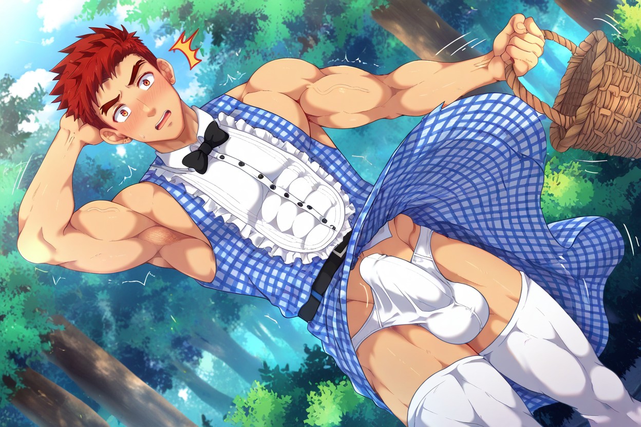 Red Hair, Very Thick Cock, 正面視圖 AI同性戀黃片